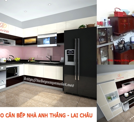 Tủ bếp nhựa cao cấp nhà anh Thắng - Lai Châu