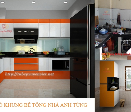 Tủ bếp nhựa pvc cao cấp nhà anh Tùng- Hà Nội