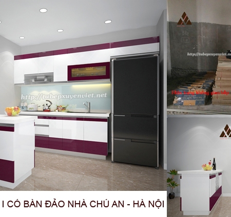 Tủ bếp đẹp chữ i cho nhà nhỏ chú An - Hà Nội